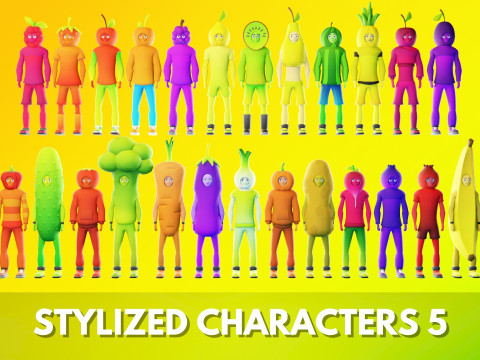 Low Poly Stylized Character Pack 5 Model 3D