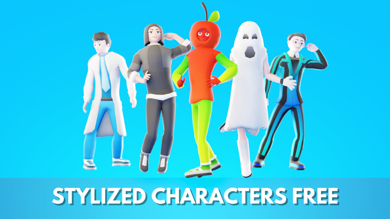 Low Poly Stylized Characters Pack FREE Modelo 3D .c4d .max .obj .3ds .fbx .stl .blend 