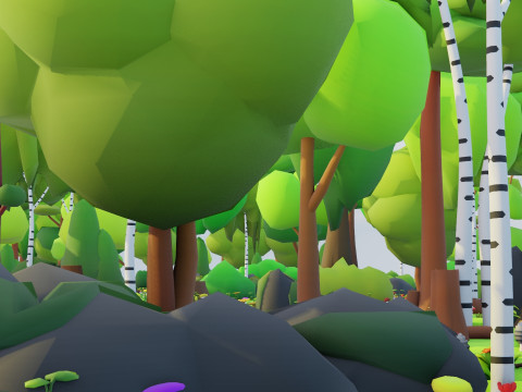 低聚季节性森林生物群落 3D 模型