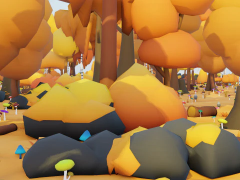 Low Poly Seasonal Forest Biome 3D Model