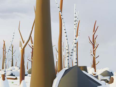 低聚季节性森林生物群落 3D 模型