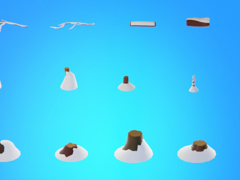 低聚季节性森林生物群落 3D 模型