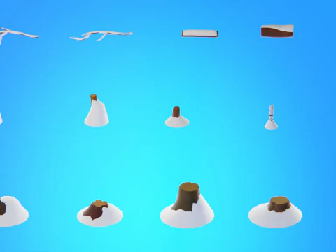Low Poly Seasonal Forest Biome 3D Model