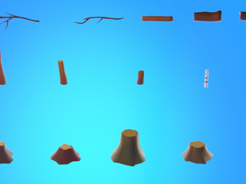 低聚季节性森林生物群落 3D 模型