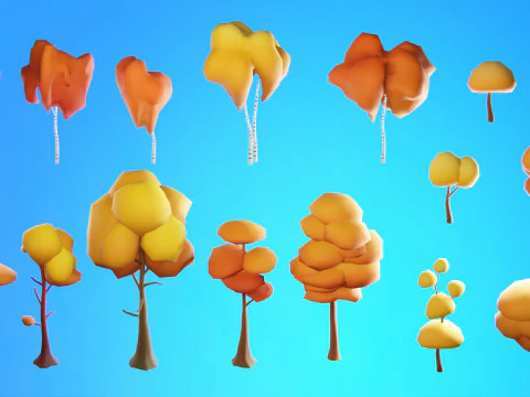 Low Poly Seasonal Forest Biome 3D Model