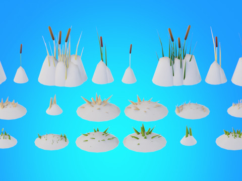 低聚季节性森林生物群落 3D 模型