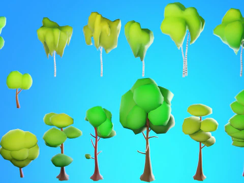 Low Poly Seasonal Forest Biome 3D Model