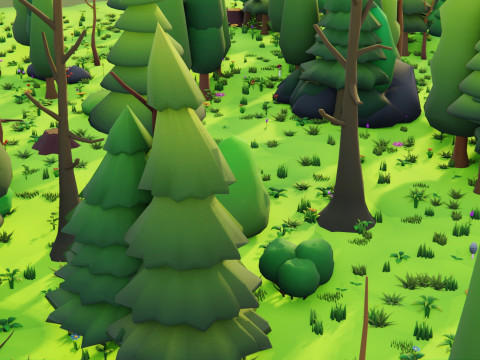 Bioma forestale stagionale low poly 2 Modello 3D