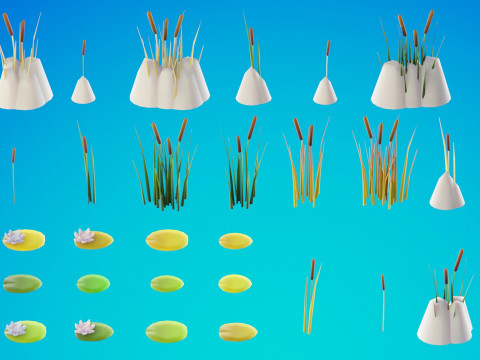 Bioma forestale stagionale low poly 2 Modello 3D