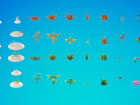 Bioma forestale stagionale low poly 2 Modello 3D