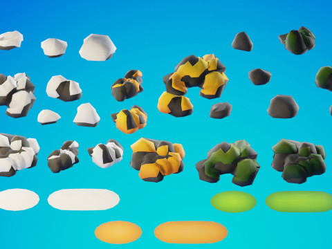 Bioma forestale stagionale low poly 2 Modello 3D