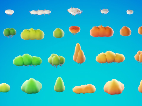 Bioma forestale stagionale low poly 2 Modello 3D