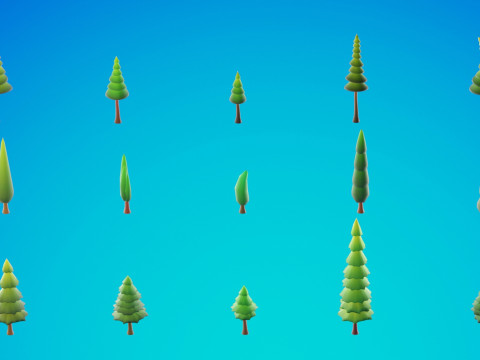 Bioma forestale stagionale low poly 2 Modello 3D