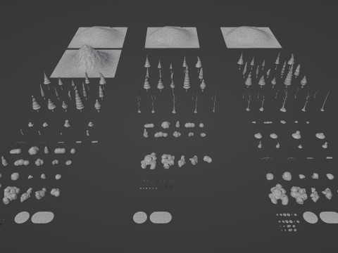 Bioma forestale stagionale low poly 2 Modello 3D