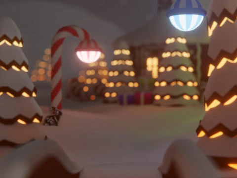 Gingerbread Village Game Ready Asset Pack 3D Model