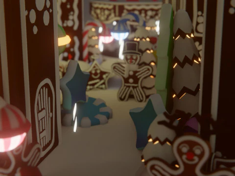 Gingerbread Village Game Ready Asset Pack 3D Model