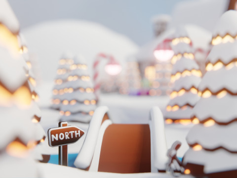 जिंजरब्रेड विलेज गेम रेडी एसेट पैक 3D मॉडल