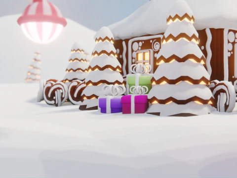 Gingerbread Village Game Ready Asset Pack 3D Model