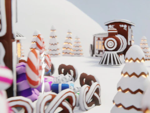 Gingerbread Village Game Ready Asset Pack 3D Model