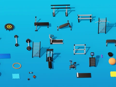 Interior Low Poly Assets Pack Modular Furniture Set 3D Model