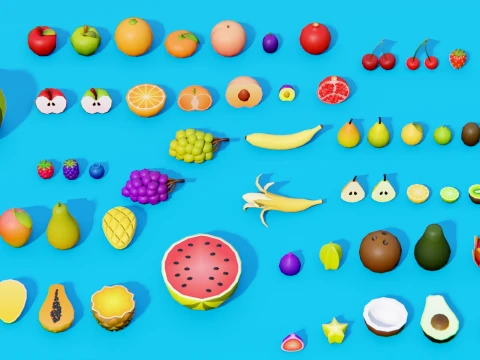 Low Poly Food Pack 3D Model