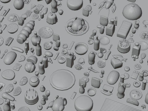 Low Poly Food Pack 3D Model
