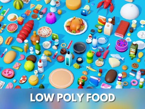 Low Poly Food Pack 3D Model
