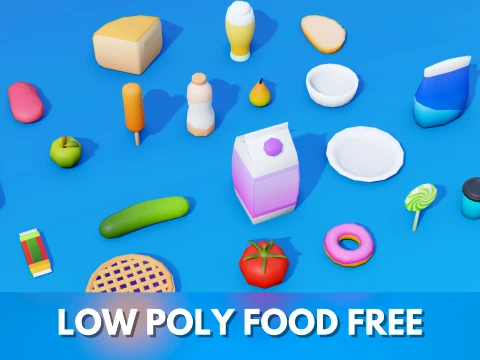 Low Poly Food Pack FREE 3D Model