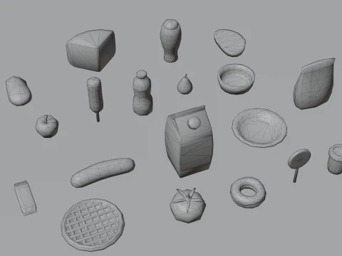 Low Poly Food Pack FREE 3D Model