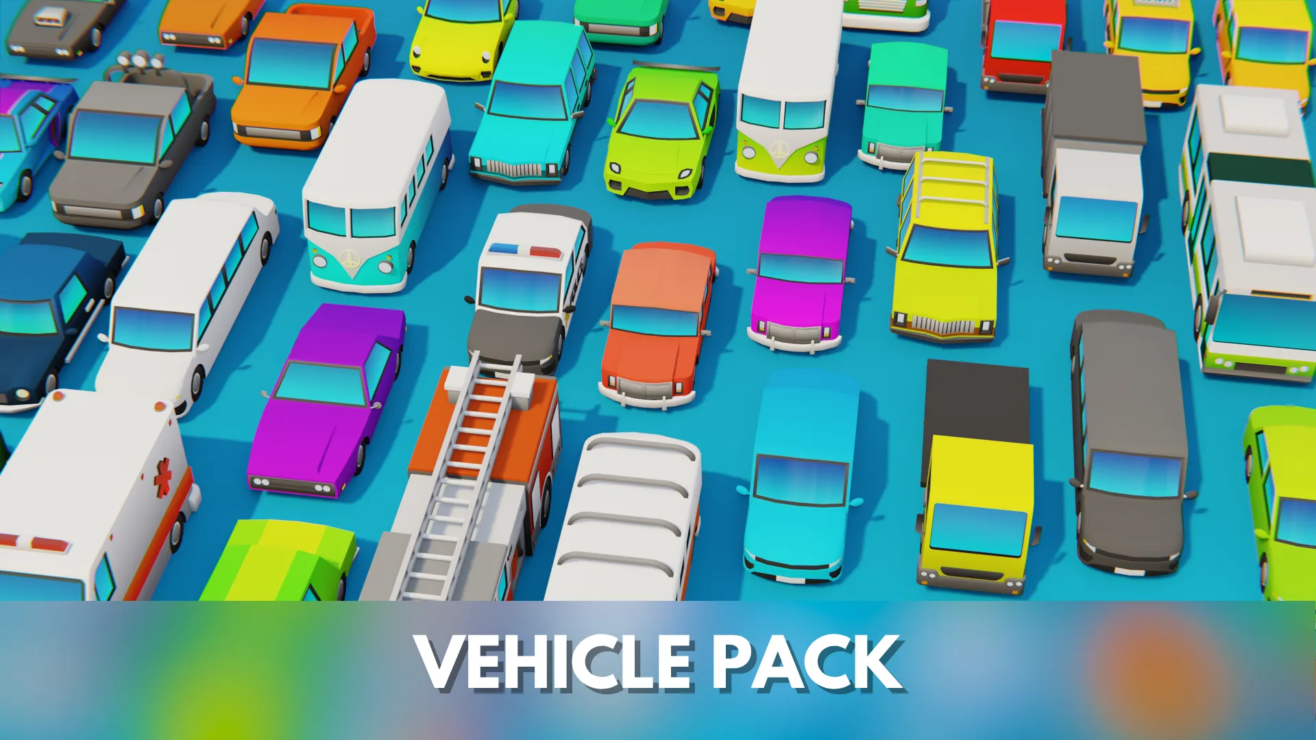 Stylized Low Poly Vehicle Pack 3D Model .c4d .max .obj .3ds .fbx .stl .blend