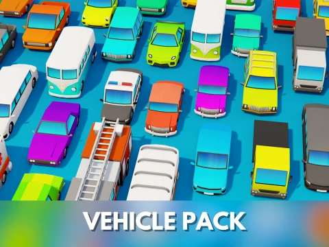 Stylized Low Poly Vehicle Pack 3D Model