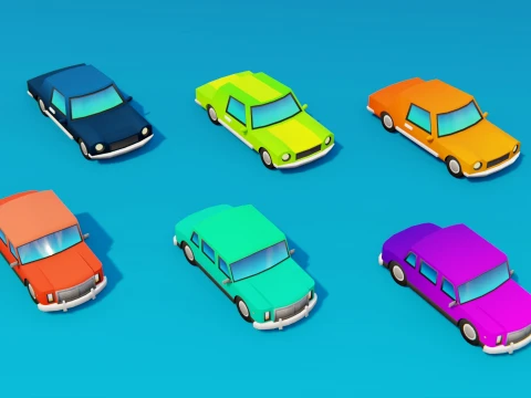 Stylized Low Poly Vehicle Pack 3D Model