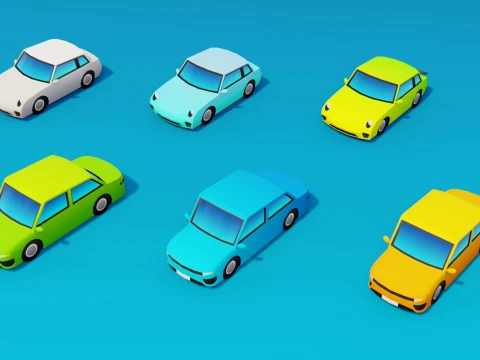 Stylized Low Poly Vehicle Pack 3D Model