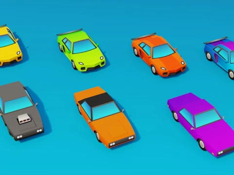 Stylized Low Poly Vehicle Pack 3D Model
