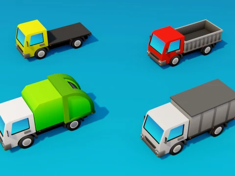 Stylized Low Poly Vehicle Pack 3D Model