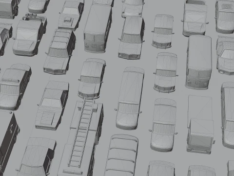 Stylized Low Poly Vehicle Pack 3D Model