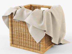 rattan basket ikea branas 3D Model