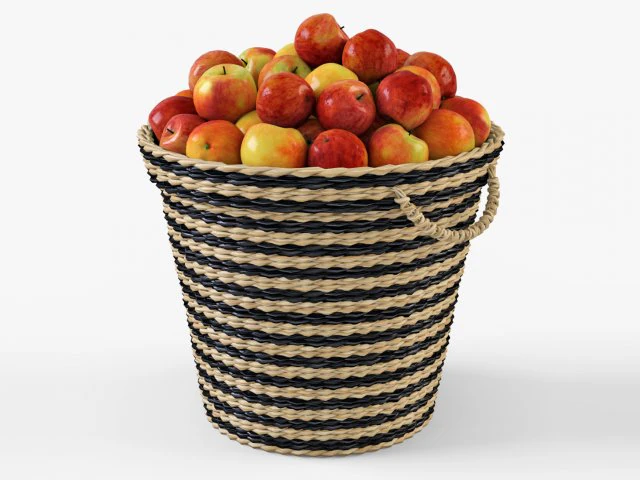 wicker apple basket ikea maffens 3D Model .c4d .max .obj .3ds .fbx .stl .blend 
