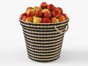 wicker apple basket ikea maffens 3D 모델