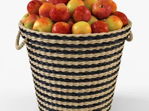 wicker apple basket ikea maffens 3D Model