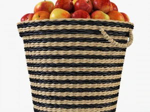 wicker apple basket ikea maffens 3D Model