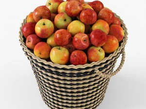 wicker apple basket ikea maffens 3D Model