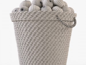 wicker apple basket ikea maffens Model 3D
