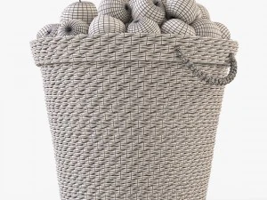 wicker apple basket ikea maffens 3D Model