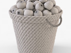 wicker apple basket ikea maffens Model 3D