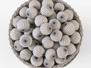 wicker apple basket ikea maffens 3D Model