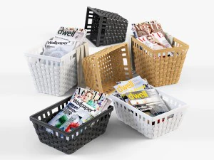 cesta de vime ikea knarra Modelo 3D