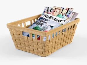 wicker basket ikea knarra 3D Model