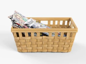 wicker basket ikea knarra 3D Model