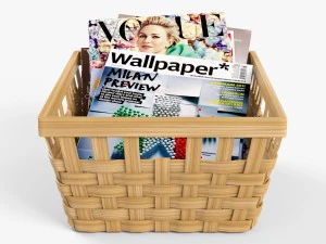 wicker basket ikea knarra 3D Model